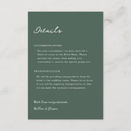 Recepción Tarjeta de inscripción para Bodas Pensacola