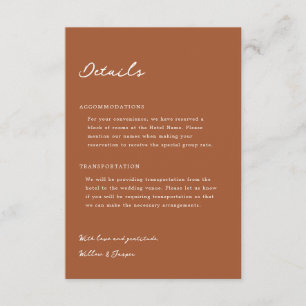 Recepción Tarjeta de inscripción para Bodas Pensacola