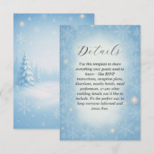 Tarjeta de inscripción para Bodas Winter Wonderlan