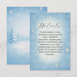 Recepción Tarjeta de inscripción para Bodas Winter Wonderlan