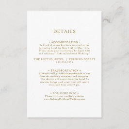 Recepción Tarjeta de inscripción para detalles clásicos de o