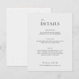 Recepción Tarjeta de inscripción para detalles de color de l