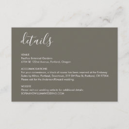Recepción Tarjeta de inscripción para detalles del Boda gris