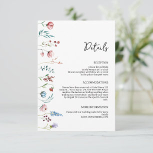 Recepción Tarjeta de inscripción para detalles del Boda Wild