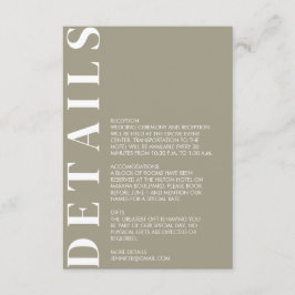 Recepción Tarjeta de inscripción para detalles del Grullo In