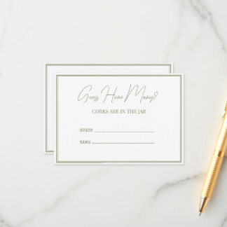 Recepción Tarjeta de inscripción para ducha de novia.