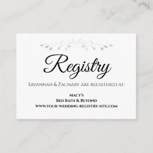 Recepción Tarjeta de inscripción para el registro de Bodas F