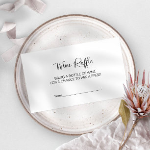 Recepción Tarjeta de inscripción para juegos de Wine Raffle 