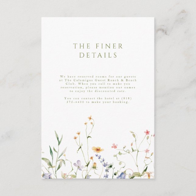 Recepción Tarjeta de inscripción para la boda de un pequeño  (Anverso)