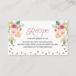 Recepción Tarjeta de inscripción para la receta de ducha de 