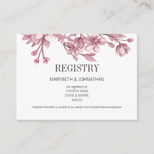 Recepción Tarjeta de inscripción para registro floral de cer