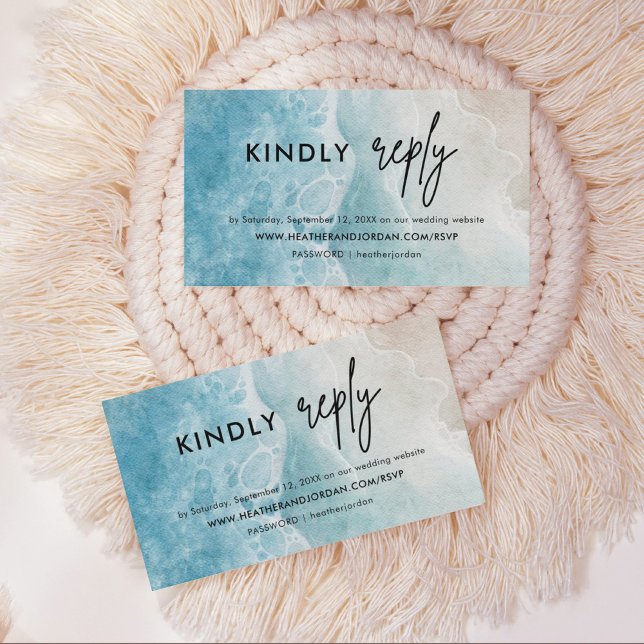 Recepción Tarjeta de inscripción RSVP de Summer Beach Weddin (Subido por el creador)