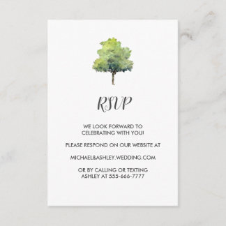Recepción Tarjeta de inscripción RSVP para boda rústica en e