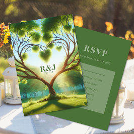 Recepción Tarjeta de inscripción RSVP para la boda verde
