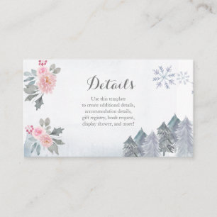 Recepción Tarjeta de inserción Baby Shower con floral rosa d