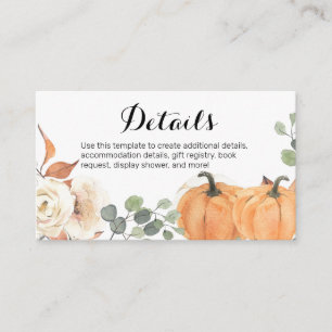Recepción Tarjeta de inserción de Baby Shower floral de cala