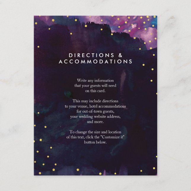 Recepción Tarjeta de inserción de boda abstracta en acuarela (Anverso)