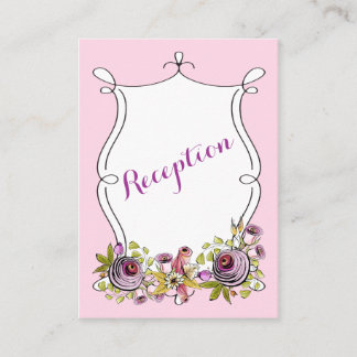 Recepción Tarjeta de inserción de Boda caprichosa | Flores a
