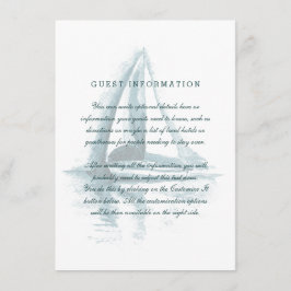 Recepción Tarjeta de inserción de Boda de barco de vela acuá