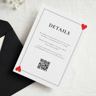 Recepción Tarjeta de inserción de Boda de Casino