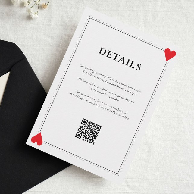 Recepción Tarjeta de inserción de Boda de Casino (Subido por el creador)