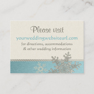 Recepción Tarjeta de inserción de Boda de copo de nieve azul