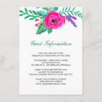 Tarjeta de inserción de Boda de florals frescos