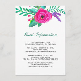 Recepción Tarjeta de inserción de Boda de florals frescos