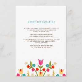 Recepción Tarjeta de inserción de Boda de flores de país