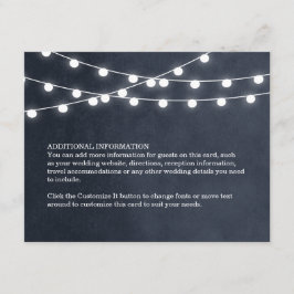 Recepción Tarjeta de inserción de Boda de luces de cadena az