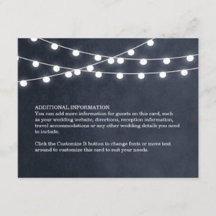 Recepción Tarjeta de inserción de Boda de luces de cadena az