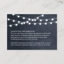 Recepción Tarjeta de inserción de Boda de luces de cadena az