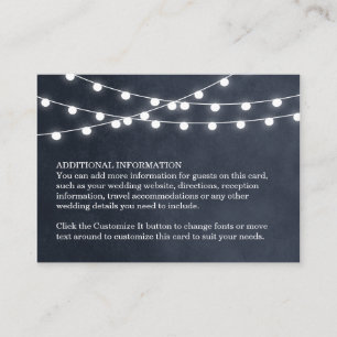 Recepción Tarjeta de inserción de Boda de luces de cadena az