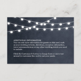 Recepción Tarjeta de inserción de Boda de luces de cadena az