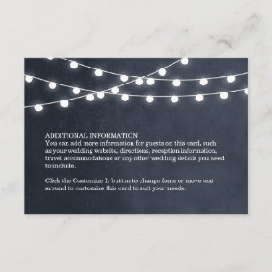 Recepción Tarjeta de inserción de Boda de luces de cadena az