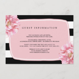 Recepción Tarjeta de inserción de Boda de Moda floral / rosa