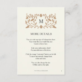 Recepción Tarjeta de inserción de Boda de página de capítulo