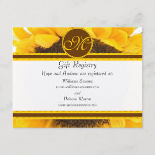 Recepción Tarjeta de inserción de Boda de registro de regalo