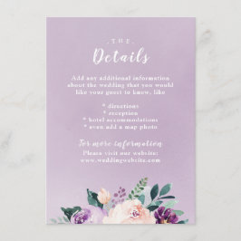 Recepción Tarjeta de inserción de boda floral botánica flore