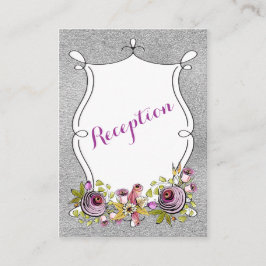 Recepción Tarjeta de inserción de boda | Floral de Relieve m
