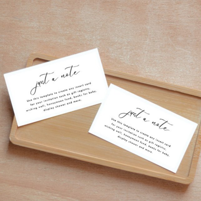 Recepción Tarjeta de inserción de boda Simple Just A Note (Subido por el creador)