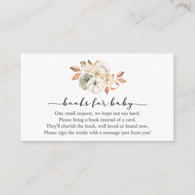 Recepción Tarjeta de inserción de calabaza de otoño para beb (Anverso)