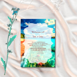 Recepción Tarjeta de inserción de cierre de boda de playa tr