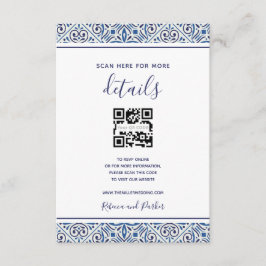 Recepción Tarjeta de inserción de código QR con detalles de 