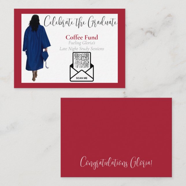 Recepción Tarjeta de inserción de código QR de graduación de (Anverso / Reverso)