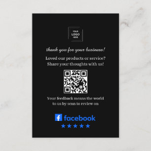 Recepción Tarjeta de inserción de código QR para reseñas de 