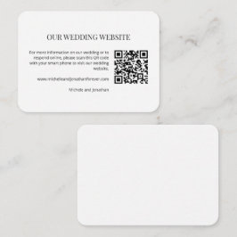 Recepción Tarjeta de inserción de código QR para sitio web d