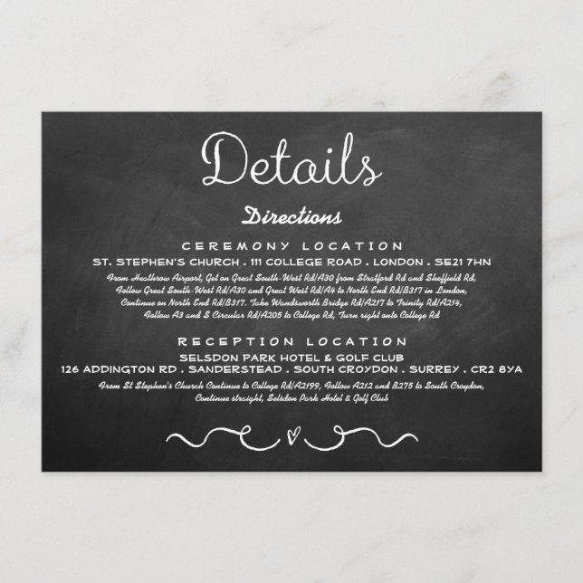 Recepción Tarjeta de inserción de detalle de boda | Cláforo  (Anverso)