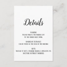 Tarjeta de inserción de detalle de retiro minimali