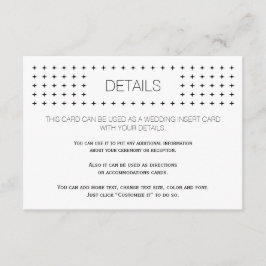 Recepción Tarjeta de inserción de detalles de boda geométric